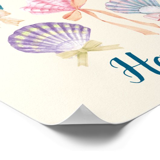 Custom Kinderzimmer Seashell Coquette Print Poster (Ecke)
