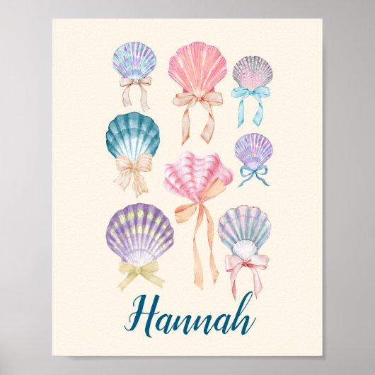 Custom Kinderzimmer Seashell Coquette Print Poster (Vorne)