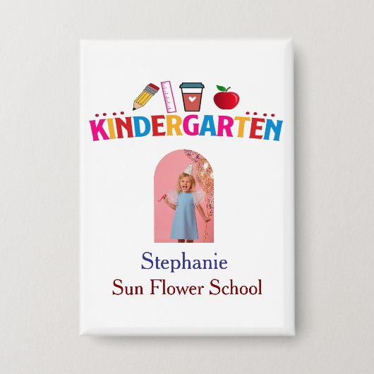 Custom Kindy Abschluss Bedge Foto Button (Vorderseite)