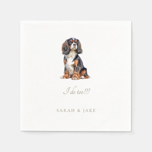 Custom King Charles Spanel Pet Wedding Napkins Serviette (Vorderseite)