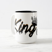 Custom King Gold Krone mit Name Zweifarbige Tasse (Vorderseite Links)