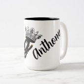 Custom King Gold Krone mit Name Zweifarbige Tasse (VorderseiteRechts)