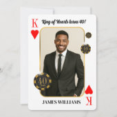 Custom King of Hearts Birthday Invite, Casino Einladung (Vorderseite)