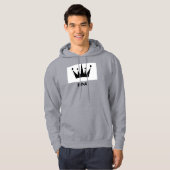 Custom King Text Crown Hoodie Gray Sweatshirt (Vorne ganz)