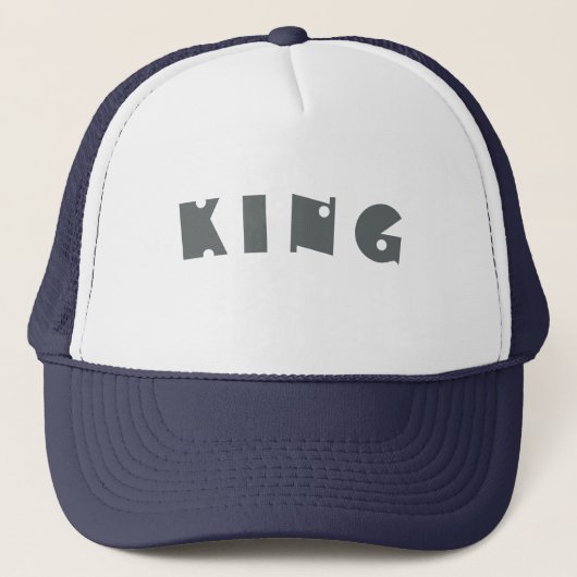 Custom King text name Caps Hats Cool Trucker Truckerkappe (Vorderseite)