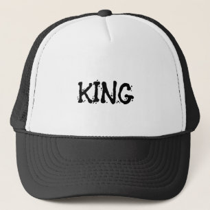 Custom King Text White and Black Trucker Hats Caps Truckerkappe