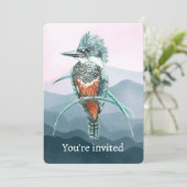 Custom Kingfisher Party Event Celebration Einladung (Stehend Vorderseite)