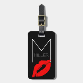 Custom Kiss Lip Black Lipstick Miller Monogram Gepäckanhänger