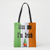 Custom KISS ME Im IRISH St Patrick Gnomes Kleeblat Tasche (Vorderseite)