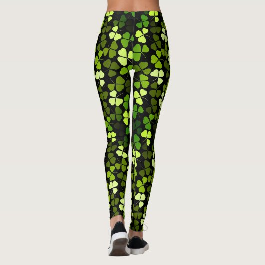 Custom KISS ME Im IRISH St Patrick Kleeblatt Clove Leggings (Rückseite)