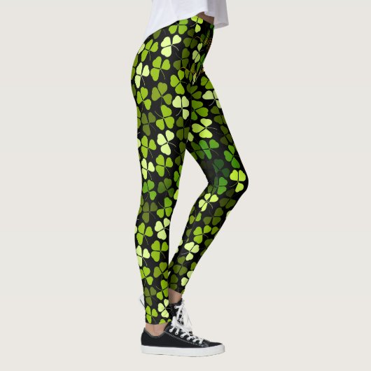 Custom KISS ME Im IRISH St Patrick Kleeblatt Clove Leggings (Rechts)