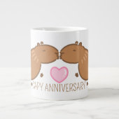Custom Kissing Capybara Couple Jubiläum Jumbo-Tasse (Vorderseite)
