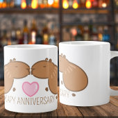 Custom Kissing Capybara Couple Jubiläum Jumbo-Tasse