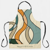 Custom Kitchen Name Boho Abstract Mid Century Gift Schürze (Vorderseite)