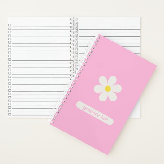 Custom Kitchen Organization Daisy Floral Notebook Notizblock (Innen)
