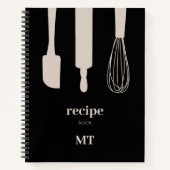 Custom Kitchen Utensitic Monogram Rezept Kochbuch Notizblock (Vorderseite)