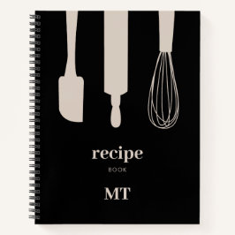 Custom Kitchen Utensitic Monogram Rezept Kochbuch Notizblock