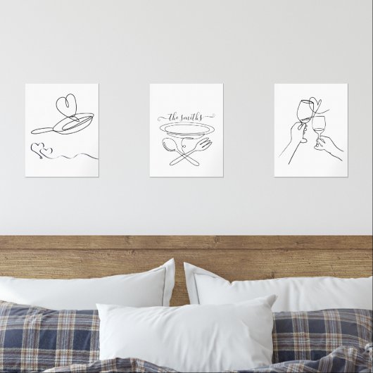 Custom Kitchen Wall Art, Housewärming Liebe Zeiche Bilderwand Sets (Schlafzimmer)
