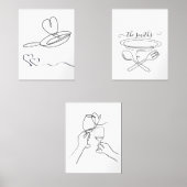Custom Kitchen Wall Art, Housewärming Liebe Zeiche Bilderwand Sets (Vorderseite)