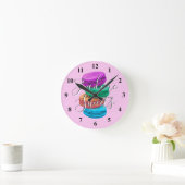 Custom kitchen wall clock with French macaron art Runde Wanduhr (Zuhause)