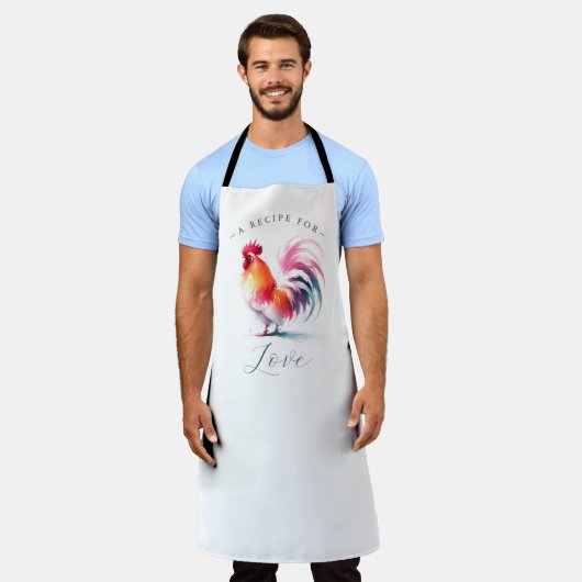 Custom Kitchenette Schürze Weiß mit Rooster (Getragen)