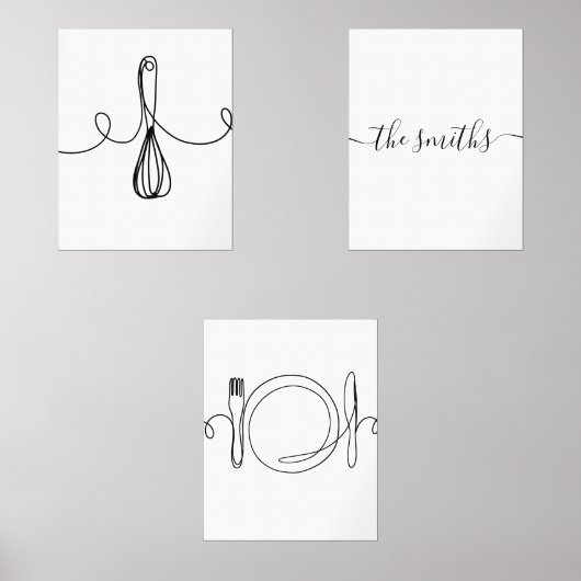 Custom Kiteküche Wall Art, Housewärming, Neugebore Bilderwand Sets (Vorderseite)