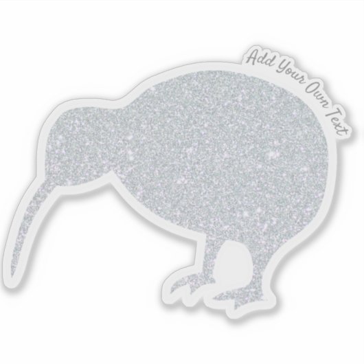 CUSTOM Kiwi Sparkle Glitzer Sticker (Vorderseite)