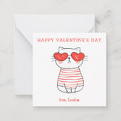 Custom Klassroom Cool Cat Happy Valentine Day No Mitteilungskarte (Vorderseite)