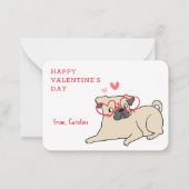 Custom Klassroom Niedlich Hund Hund Happy Valentin Mitteilungskarte (Vorderseite)