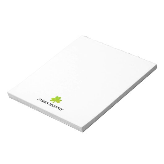 Custom Kleeblatt St Patricks Day Notizblock (Rotiert)