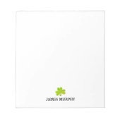 Custom Kleeblatt St Patricks Day Notizblock (Vorderseite)