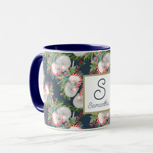 Custom Koala Christmas Blue Tasse (Vorderseite Links)