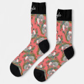 Custom Koala Christmas Pink Crew Socks Socken (Linkes Detail)