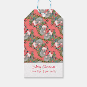 Custom Koala Christmas Pink Geschenkanhänger