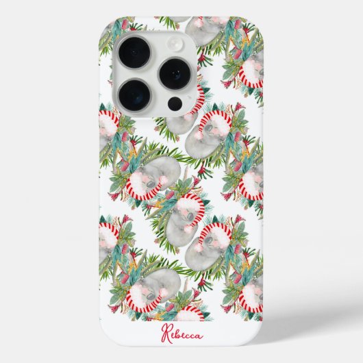 Custom Koala Christmas White Case-Mate iPhone Hülle (Rückseite)