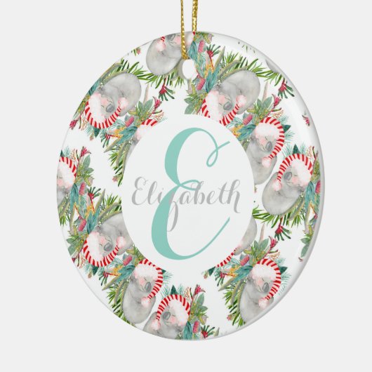 Custom Koala Christmas White Keramik Ornament (Links)