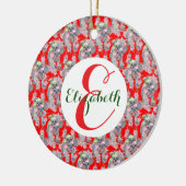 Custom Koala Family Red Christmas Keramik Ornament (Links)