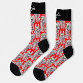 Custom Koala Family Red Christmas Socken (Linkes Detail)