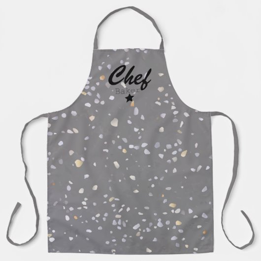 Custom Koch Baker Star Moderne Grau Terrazzo Schürze (Vorderseite)