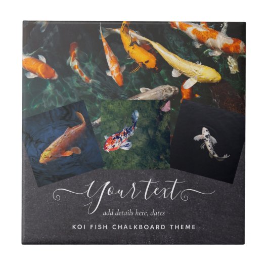 Custom KOI FISH Foto Collage Geschenk für Männer Fliese (Vorderseite)
