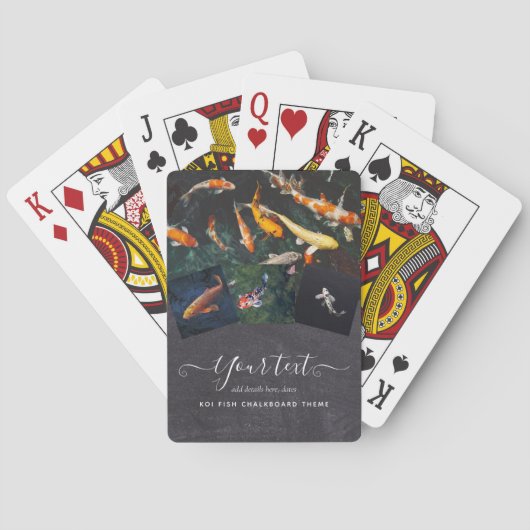 Custom KOI FISH Foto Collage Geschenk für Männer Spielkarten (Rückseite)