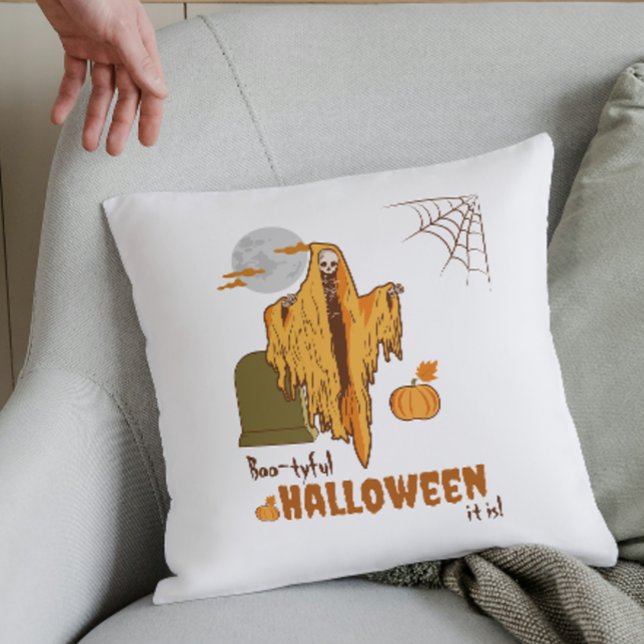 Custom Kokett Skeleton Funny Pumpkin Halloween Kissen (Von Creator hochgeladen)