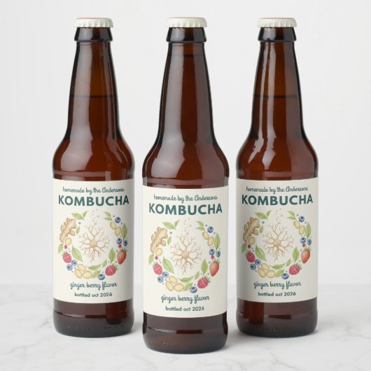 Custom Kombucha Botanical Bottle Label Bierflaschenetikett (Flaschen)