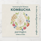 Custom Kombucha Botanical Bottle Label Bierflaschenetikett (Einzelnes Label)