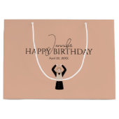 Custom Korean Heart Gesture Happy Birthday Große Geschenktüte (Vorderseite)