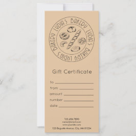 Custom Kraft Bakery Gift Certificate