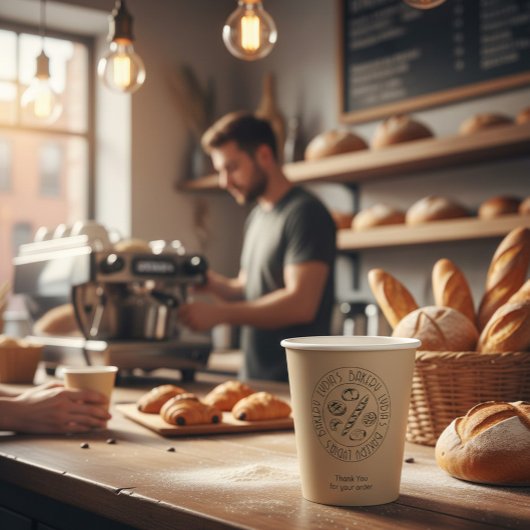 Custom Kraft Bakery Paper Cups with Logo  Pappbecher