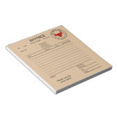 Custom Kraft Butcher Shop Invoice  Notizblock (angewinkelt)
