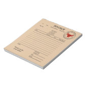 Custom Kraft Butcher Shop Invoice  Notizblock (Rotiert)