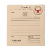 Custom Kraft Butcher Shop Invoice  Notizblock (Vorderseite)